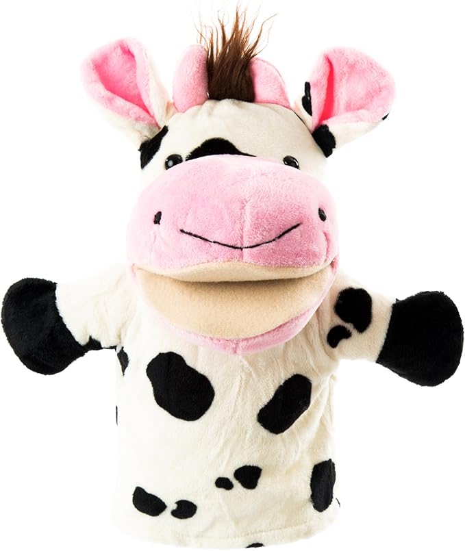 Animal Hand Puppets Set for Kids & Adults - 12.5" Premium Quality Soft Plush Toys with Movable Mouths - Perfect for Storytelling, Teaching, Preschool, Role-Play - Durable, Vibrant, Educational Puppets