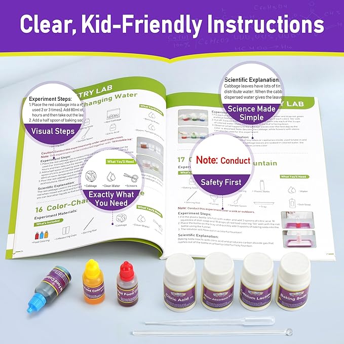 BenBen Science Kits for Kids Age 8-12, 105 Experiments Educational Toy, STEM Toys for 6 7 8 Year Old Boys Girls Christmas Birthday Gift, Science Kits for Kids Age 5-7, Chemistry Set for Homeschooling