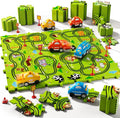 64PCS Puzzle Race Track Car Set for Kids Boys, Floor Puzzle Tracks Car Toys for Boys Girls Ages 3-5 4-6, Toddler Toys Gifts for 3 4 5 Year Old, Ideal 3 4 5 6 Year Old Birthday Gifts