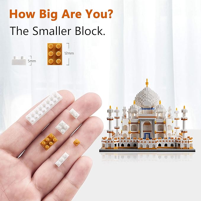 YaJie Taj Mahal Micro Building Blocks Set for Adults, Mini Architecture Bricks Building Sets, Collection Creative Model Toys Gifts for Age 14+ Teens（3950PCS）