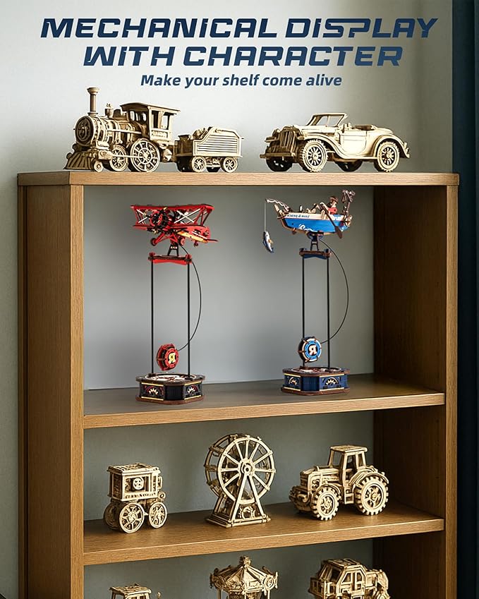 ROBOTIME 3D Wooden Puzzles for Adults, Ship Gravity Swing Model, Aircraft Model Kits for Age 14+,3D Puzzle Model Building Kit, Birthday/Christmas/Creative Gifts for Adults&Teens