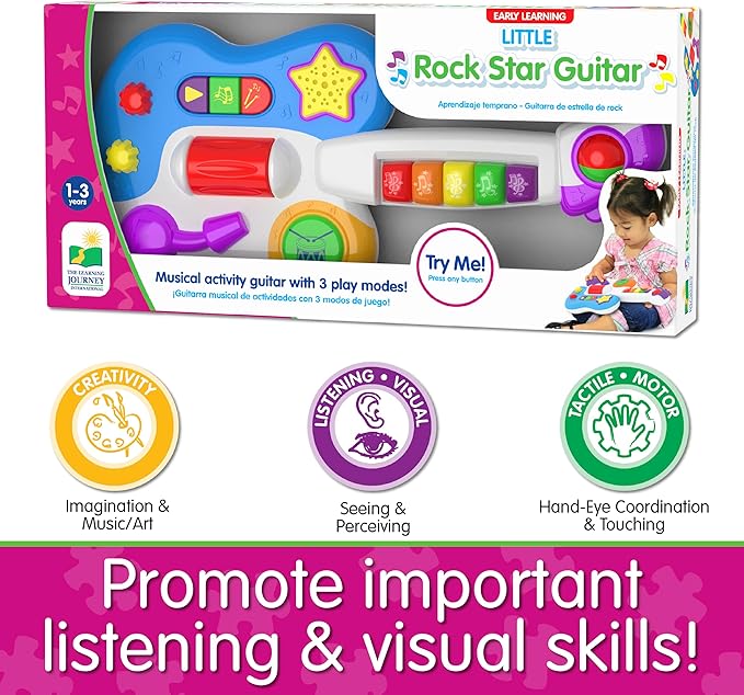 The Learning Journey: Little Rock Star Guitar - Baby & Toddler Toys & Gifts for Boys & Girls Ages 12 months and Up - Award Winning Toy, Multi (157749)