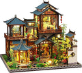 DIY Book Nook Kit - DIY Miniature Dolls House Kit with Furniture and LED Light, 3D Puzzle Wooden Art Bookends, Model Kits for Adults to Build (Yayun Lanting)