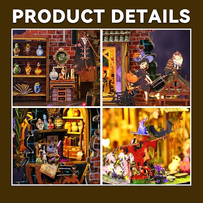 Flever Dollhouse Miniature DIY House Kit Creative Room with Furniture for Romantic Artwork Gift (Magic Forest)