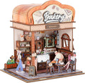 Book Nook Kit - DIY Miniature House Kit for Adults, Dollhouse Booknook Tiny House Bookshelf Decor 3D Wooden Puzzle Street Model, Ideal Gift for Book Lovers, Family, Friends (Bakery)