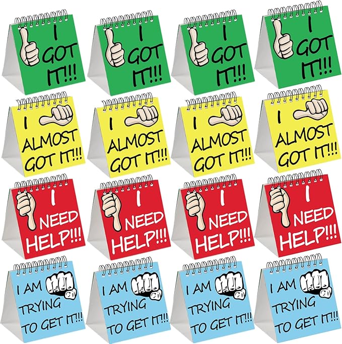 50 Pcs I Need Help Mini Flip Chart Classroom Management Tools Self Assessment Cards Classroom Students Behavior School Educational and Learning Activities Supplies for Kids Teachers