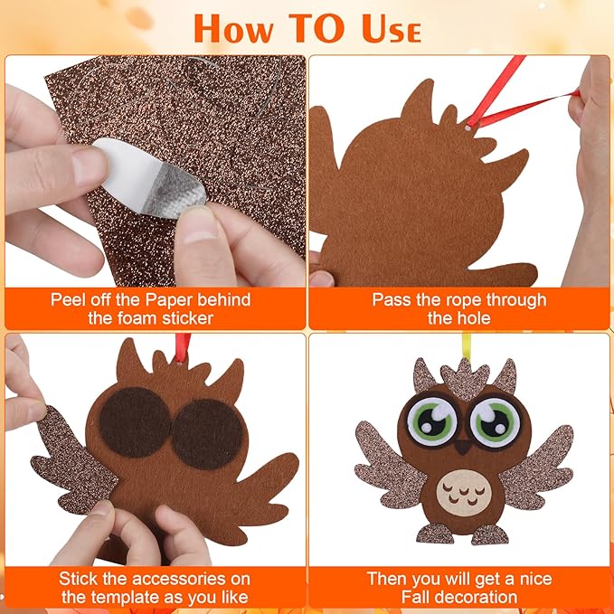 DIYASY 12 Pcs Fall Animal Craft for Kids, Make You Own Animal Foam Stickers Thanksgiving Craft Kits Arts and Crafts DIY Kid Friendly Autumn Decorations Games Party Activities Supplies Age 3-5 4-8