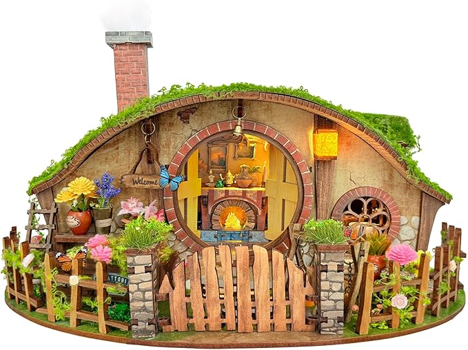 Miniature House Kit - Forest-Themed DIY Dollhouse Kit | Blind Box Design, Stress-Relief Craft, 3D Wooden Puzzles for Adults - The Magic Ring House (SQ-59)
