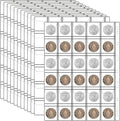 12 Sheets Coin Collection Pages, Pocket Page with 360 Pockets, Coin Binder Inserts Sleeves with Standard 9 Hole for Coin Album. Storage Holder for Currency, Stamp and Other Supplies (30 Pockets)