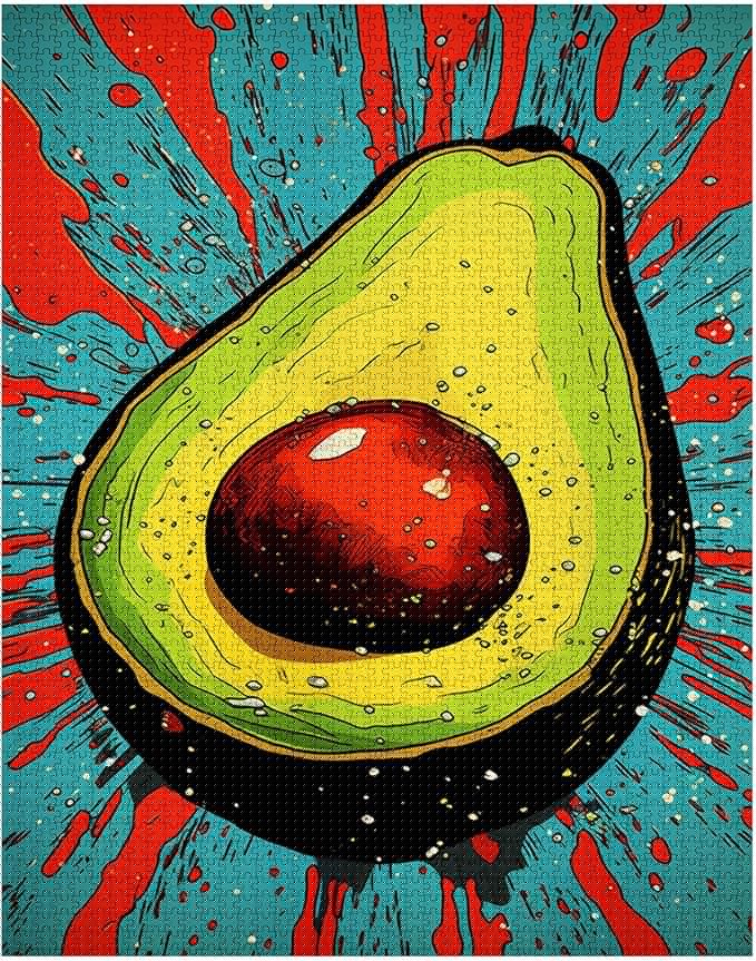 Tucocoo Avocado Jigsaw Puzzles for Adults 1000 Pieces, Fruit Pop Art Style Jigsaw Puzzle 27 x 20 inches Colorful DIY Craft Puzzles for Home Decoration Gifts, Family Puzzle Perfect for Game Nights