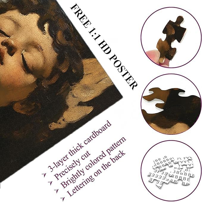 500-piece Little Angel's Rebellion - Cupid Smoking Adult Wooden Puzzle, Intellectual Challenge, Stress-Relieving Puzzle, Relaxing Family Activity, Decoration, Size: 20.5 x 15 in