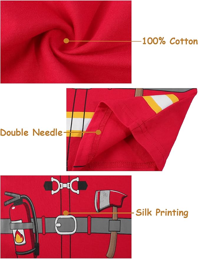 A&J DESIGN Pure Cotton Printed Pjs for 2-14 Years Kids, 2-Piece Long-Sleeved Pajamas Set