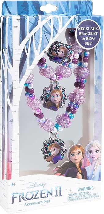 LUV HER Girls Jewelry Set - Dress Up Toy Jewelry Box Set with Bead Necklaces, Bracelets, and Rings - Frozen Play Accessories - Ages 3+