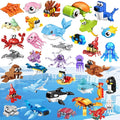 36 Pack Party Favors for Kids，Mini Ocean Animals Building Blocks Set ，Prize Box Toys for Kids Classroom, Easter Birthday Christmas Goodie Bag Fillers, Creative STEM Building Toys for Ages 6-12