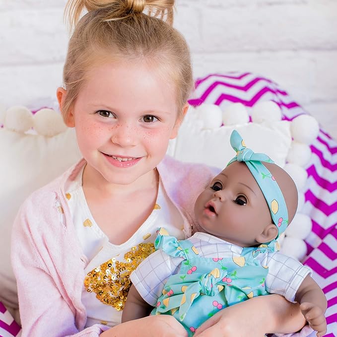 ADORA Wrapped in Love Babies, 6-Piece Set Baby Doll with Voice Recorder Feature, Includes, Removable Outfit, Headband, Romper, Pacifier and Diaper, Birthday Gift for Ages 3+ - Sweetheart