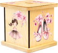Wooden Piggy Bank for Kids and Adults, Personalized Gift Handmade in USA by BloomOwl, Custom Piggy Bank, Personalized Banks for Kids, Gifts for Baby Boys and Girls (Ballerina)