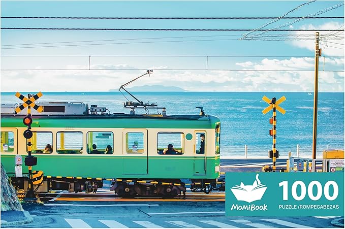 MOMIBOOK 1000 Piece Puzzle for Adults Jigsaw Puzzles of Seaside Kamakura Story, Painting Image Summer Difficult Challenging Hard Impossible Puzzle Unique Funny Christmas Birthday Gifts