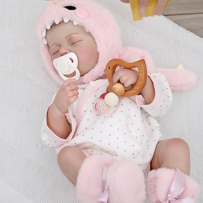 Reborn Baby Dolls – 20 Inch Real Baby Dolls That Look Real, Full Body Vinyl Girl Doll in Pastel Pink Outfit with Hat & Boots, Lifelike Newborn with Accessories, Gift for Girls Ages 3+