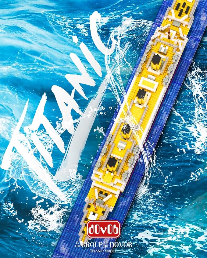 dOvOb Micro Mini Blocks Titanic Model Building Set with 2 Figure, 1872 Piece Mini Bricks Toy, Gift for Adults and Kids