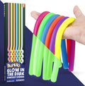 BUNMO Sensory Toys Stretchy Strings for Toddlers 3+ - Stimulating & Addictive Fidget Toys for Kids - Hours of Fun for Kids - Non-Mouthable Toy 3+ - Glow 6 Pack
