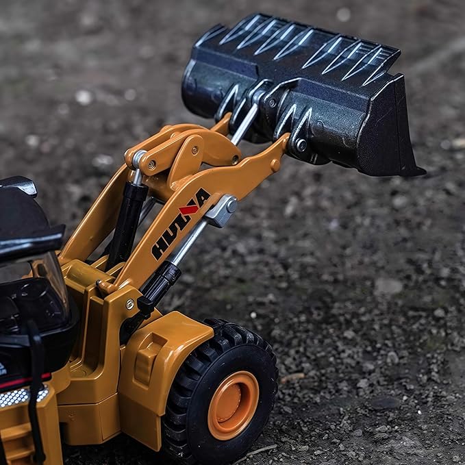 Gemini&Genius Wheeled Loader Heavy Duty Construction Site Vehicle Toys 1:60 Scale Diecast Bulldozer Engineering Shovel Dump Truck Collectible Alloy Model Toys for Kids and Decoration for House