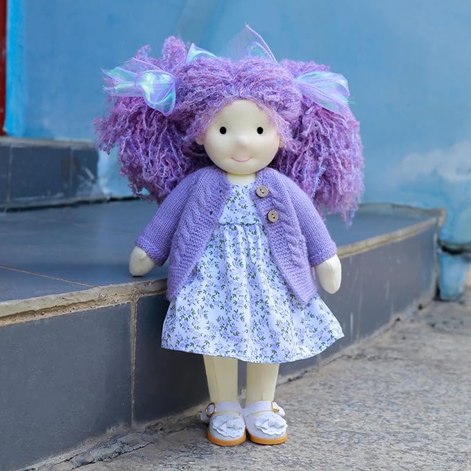 BlissfulPixie Handmade Waldorf Collect Rag Doll Birthday Present with Exquisite Box - Aurora 12"