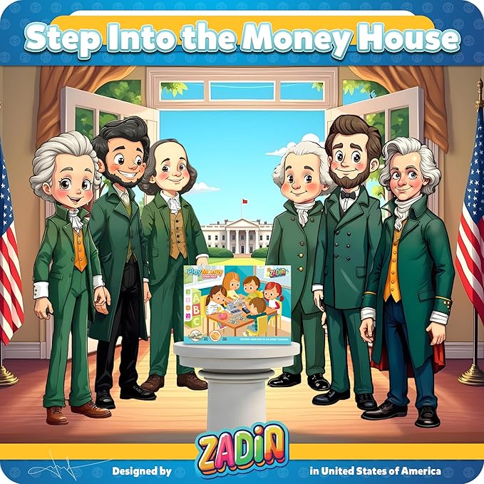 Play Money for Teaching, Pretend Money for Kids Cash Register, Fake Money Toy, Homeschool Supplies Essentials Organization, Math Manipulatives