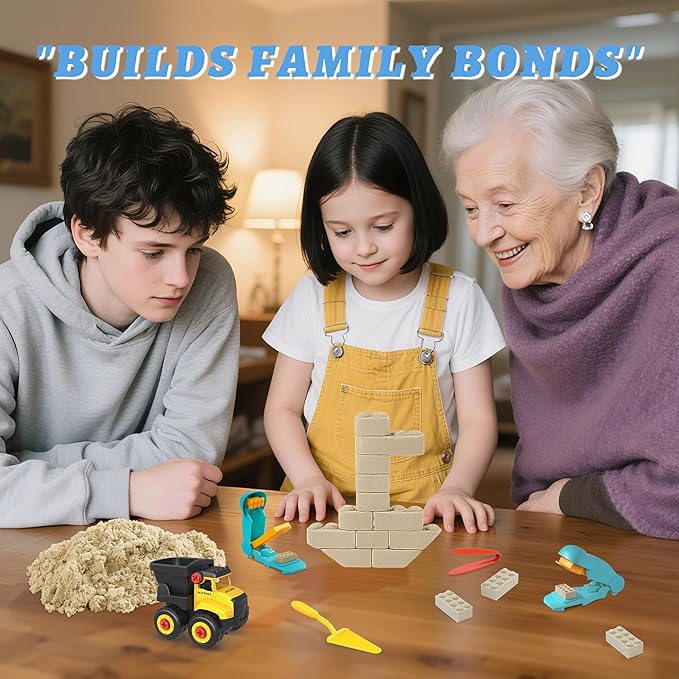 SIGHTEEDA Moldable Play Sand Kit for Kids 3-8 Years | 1.7 lbs Sensory Sand with 6 Tools & Molds | Mess-Free Indoor Sandbox Toys, STEM Learning Activities, Easy Clean Up