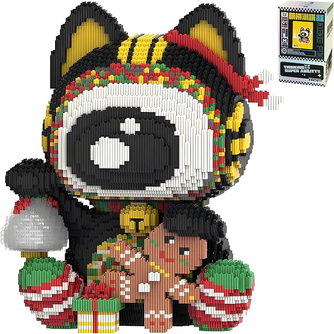 Lucky Cat Micro Building Blocks Set Laegr Animal Model Kits Toys Gift for Adult and Kids 7203 Pieces