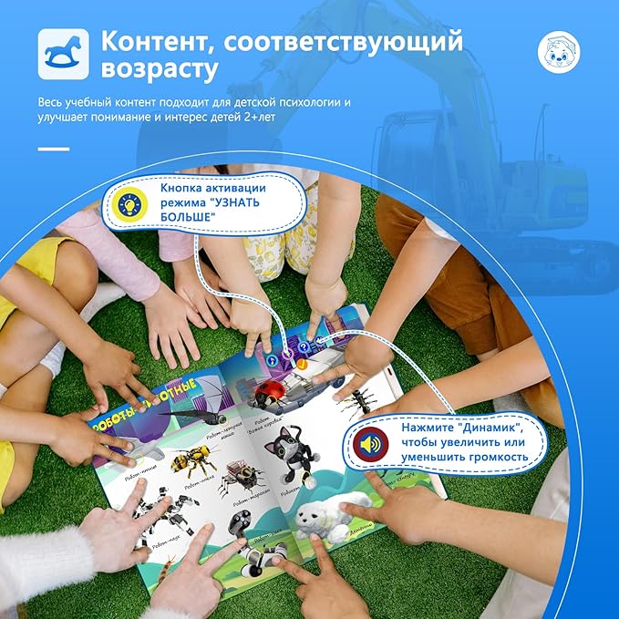 Russian Interactive Sound Book,Russian Talking Book for Kids 3 4 5 Year Old, Russian Language Learning toy for toddler 3-5,Boys and Girls Holiday Birthday Gift,600+ Sounds,13 Topics of Traffic & Robot