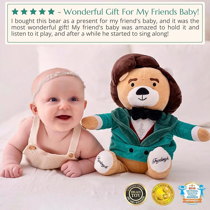 Chopin Plush Bear – Plays 40 Mins of Classical Music, Educational & Soothing Interactive Teddy Bear for Babies & Toddlers, Ideal