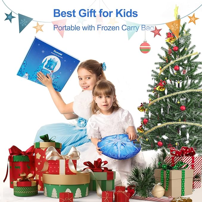 Princess Play Tent, Frozen Toy for Girls, Ice Castle Kids Tent Indoor and Outdoor, Large Imaginative Playhouse with Carrying Bag for 1 2 3 4 5 6 7 8 9 Years Old Girls, Christmas & Birthday Gift