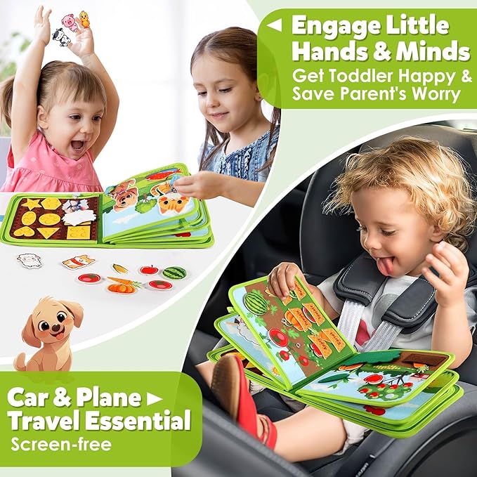 GOLIYEAN Busy Book for Toddlers 1-3 - Busy Board Montessori Toys for 1 Year Old Boy Girl Gifts Toys, Educational Learning Quiet Activity Books Travel Toy for One Year Old Baby Birthday