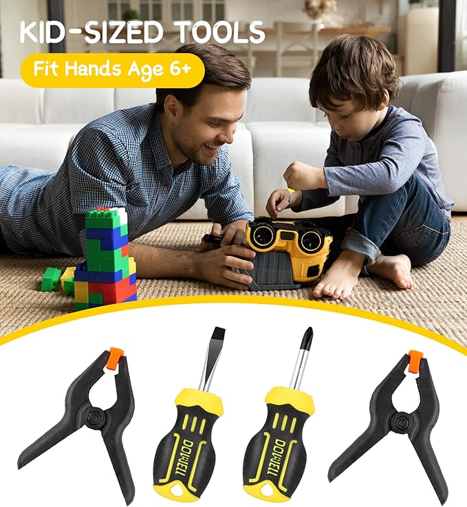 DOWELL Kids Tool Set with Tool Bag including Real Metal Hand Tools for Boys& Girls, Children&Junior Learning Tool Kit for Home DIY, Age 8+