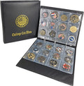 Challenge Coin Holder Collection Display Album Holds 120 Coins, Tokens, Stamps, Medallions, Badges
