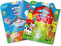 Reusable Jelly Sticker Books for Toddlers, 3D Waterproof Sticker Books, Travel Toys Activity Crafts Gifts for Kids, Farm Animals, Ocean Wrold