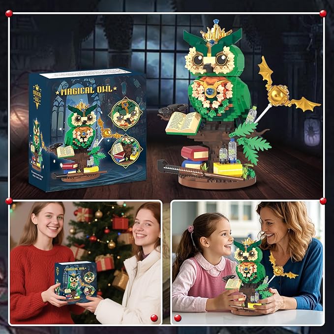 Magic Harry Owl Building Sets for Adults, 1122PCS Mini Bricks NO Compatible with Lego Owl, Collectible Home Decor and Office Art Potter Fun Bird, Animals Model Toys for Kids Boys Girls 14+