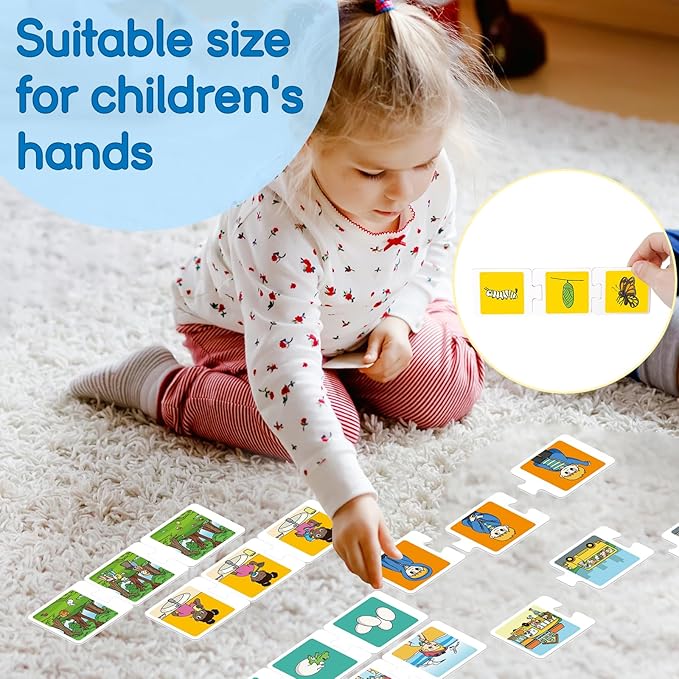Sequencing Puzzle Cards,Sequence Game for Kids,Toddler Puzzle,Speech Therapy Toy,Autism Learning Materials,Storytelling,Social Skill,Sentence Building,Learning Activities for 3 4 5 6 Year Old