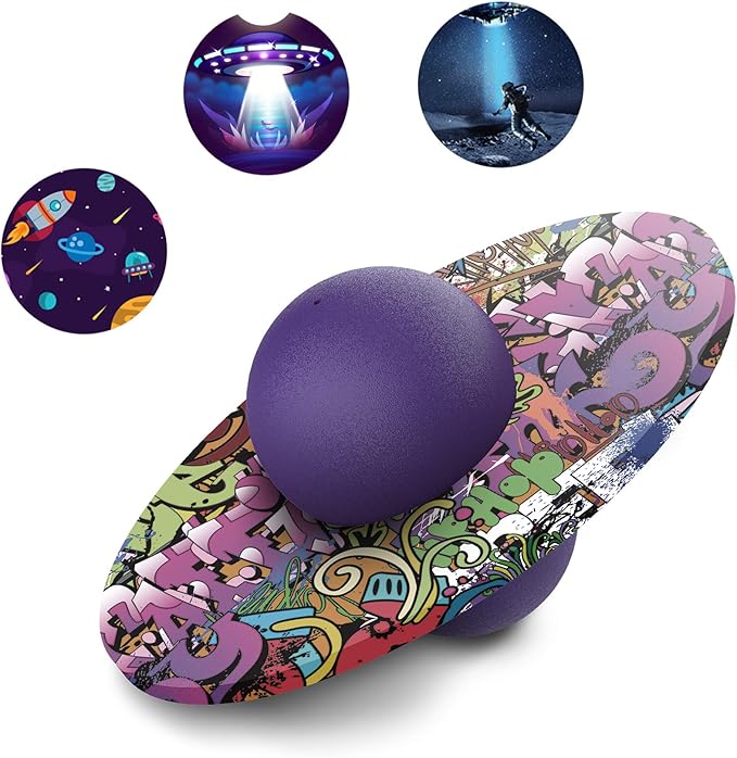 Pogo Ball for Kids & Adults Up to 200lb, Balance Coordination Trick Bounce Board Pop Ball Cool Fun Challenge Indoor Outdoor Toys Pogo Jumper Birthday Gifts for Boys Girls Halloween