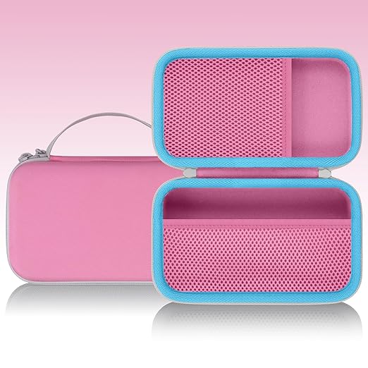 co2CREA Storage Organizer Case for 3D Printing Pen Set, Hard Case Compatible with SCRIB3D P1/Advanced, MYNT3D Super/Advanced, 3Doodler Start+/Flow/PRO and Filament Refill（Pink Case + White Zipper）