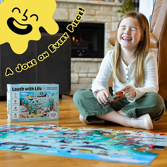 Under The Sea Joke Puzzle – 72pcs Underwater-Themed Kids Puzzle, Festive Extra Large Floor Puzzles for Kids Ages 5+, Fun Childrens Puzzles & Toddler Educational Toys in 24" x 36" Size