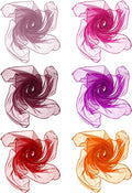 Boao 6 Pieces Chiffon Scarf 1950s Square Neck Head Scarfs Vintage Soft Polyester for Women Lady