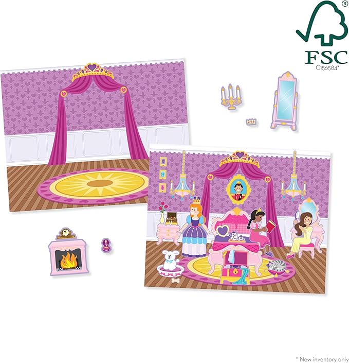 Melissa & Doug Reusable Sticker Pad: Princess Castle - 200+ Stickers and 5 Scenes