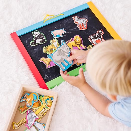 Melissa & Doug Wooden Animal Magnets Set (20 Pieces) – Farm, Zoo & Pet Fridge Magnets in Storage Box – Montessori Preschool Learning Toys for Toddlers & Kids Ages 2+ - FSC-Certified