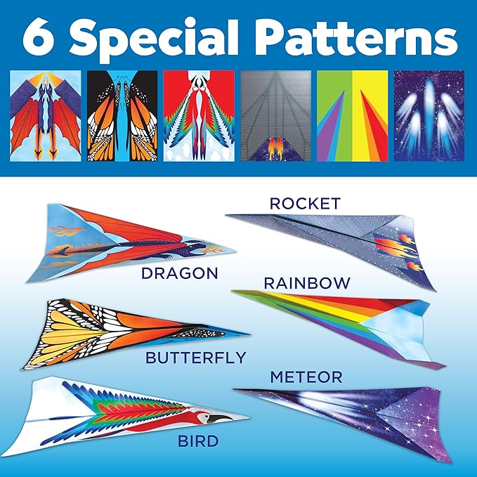 Creativity for Kids Stunt Squadron Fold & Launch Paper Airplanes: Create 80 Paper Airplanes, STEM Science Kit for Kids, Airplane Craft Kit for Kids, Gifts and Toys for Boys (Ages 6+)