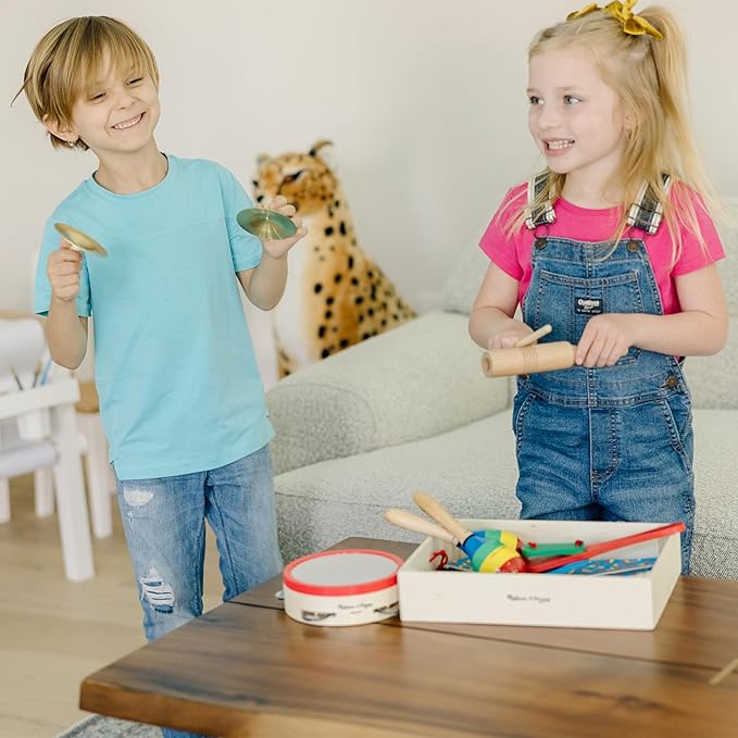 Melissa & Doug Band-in-a-Box Clap! Clang! Tap! - 10-Piece Musical Instrument Set