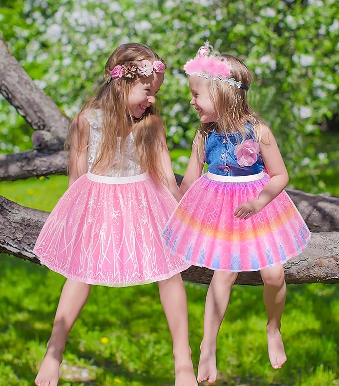Jeowoqao Dress up Shoes Princess Dresses for Girls, Little Girls Princess Dress up Clothes Set 1pc TuTu Skirt with 3ps Skirt Veils, Play Toys for Girls Age 3 4 5 6 Years Birthday Gift