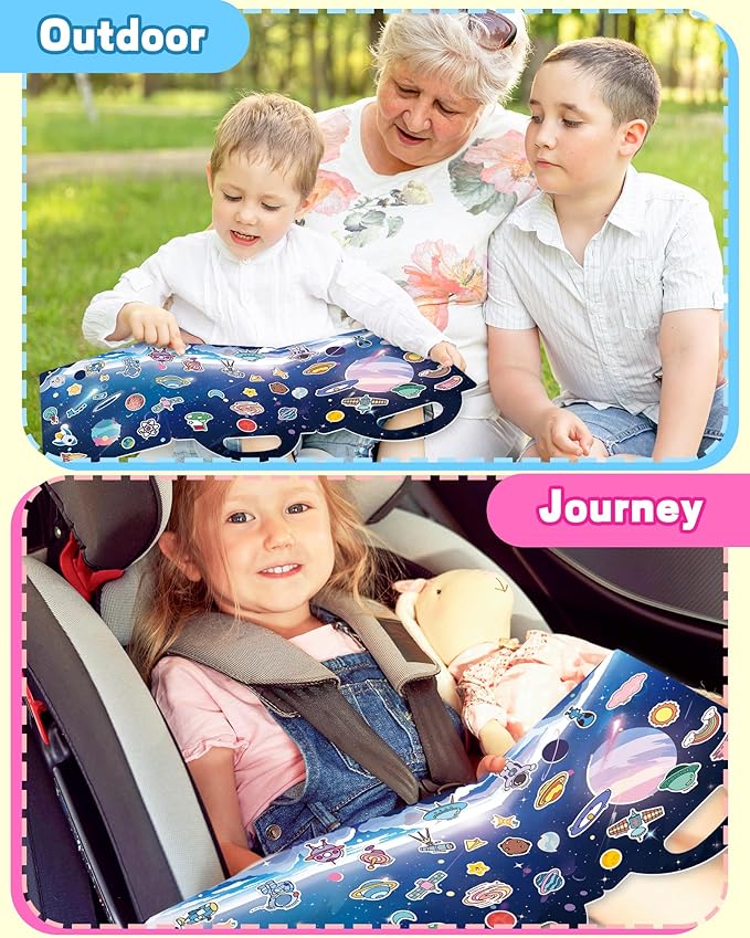 Reusable Sticker Book for Toddlers 2-4 Years, Stickers for Kids, Toddler Craft Activities, Toddler Travel Toys Ages 2+ Boy Girl Birthday Gifts