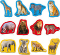 12 Pack Wild Animal Puzzles, 48 Pieces Step-by-Step Animal Jigsaws, Realistic Safari Animal Jigsaw Puzzles with Name Guide Early Learning for Beginner Preschool Toddlers 3+ Years Old