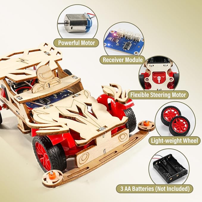 STEM Kits for Kids Age 8-10, STEM Toys for Boys 8-12, Remote Control Model Car Building Kits, Wood 3D Puzzles 8-13, Science Crafts Projects, Gifts for 8 9 10 11 12 13 14 Year Old Teen Boys Girls